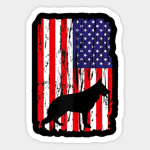 Patriotic German Shepherd American Flag Dog Sticker by Jannysingle